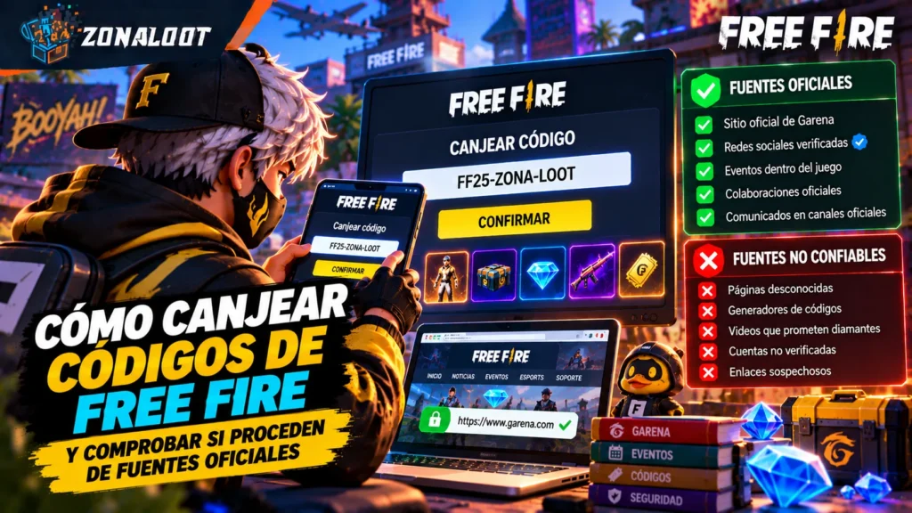 Cómo canjear códigos de Free Fire gratis y comprobar si proceden de fuentes oficiales