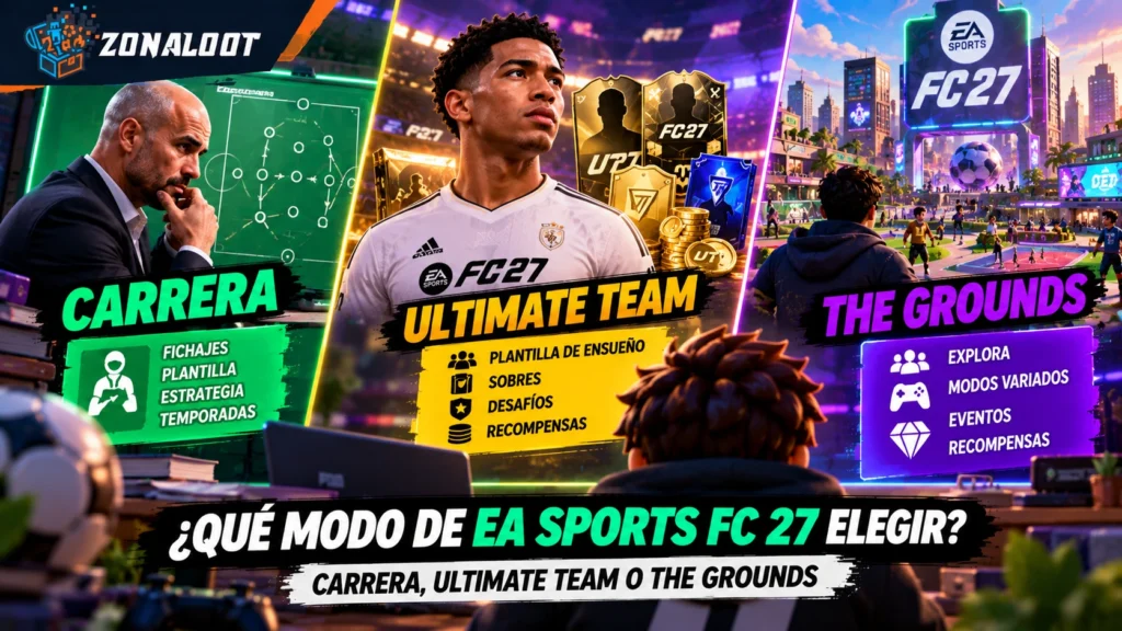 Comparación de Carrera, Ultimate Team y The Grounds en EA SPORTS FC 27