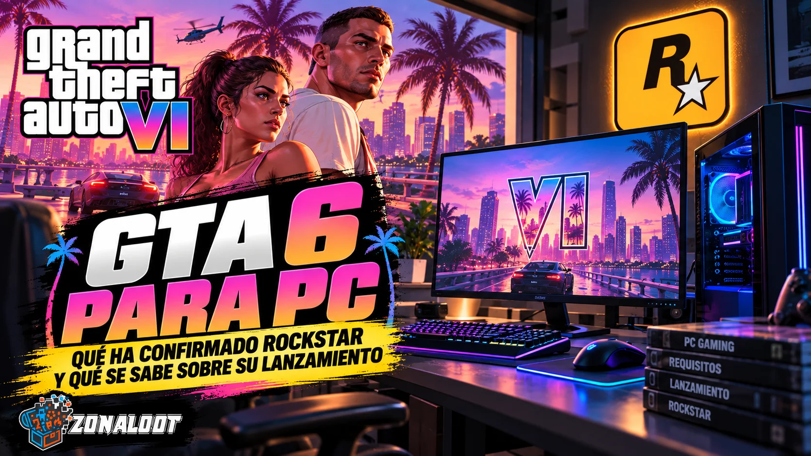 PC gaming mostrando GTA 6 PC para explicar qué ha confirmado Rockstar y qué se sabe sobre el lanzamiento del juego en PC.